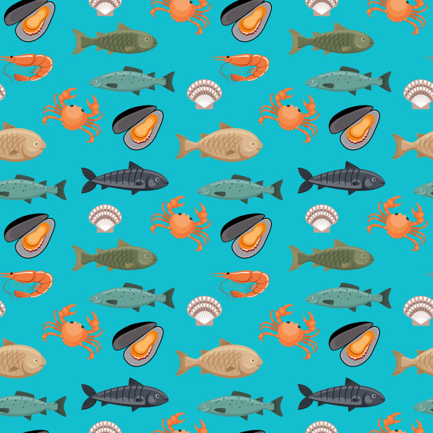 海洋生物鱼类图案