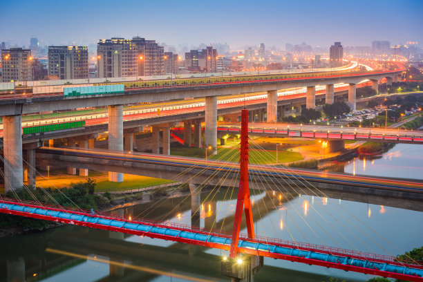 中国台湾台北城市夜景