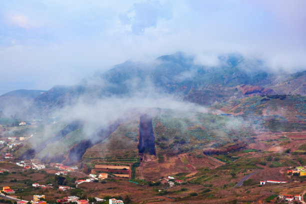 风景峡谷云雾