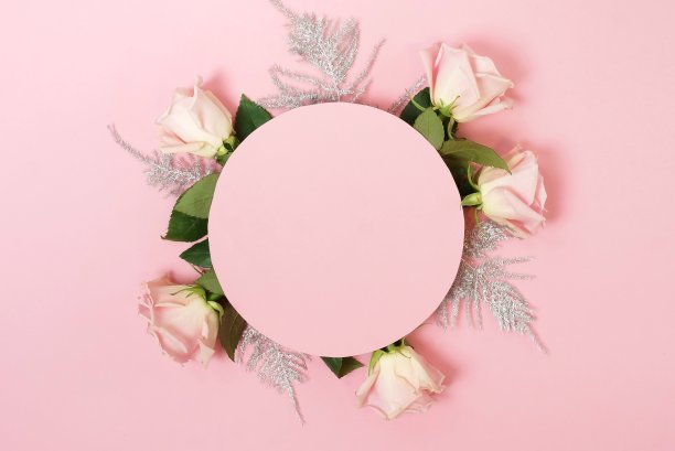 粉色桌花