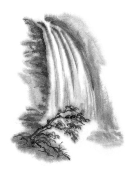 抽象山水水墨画