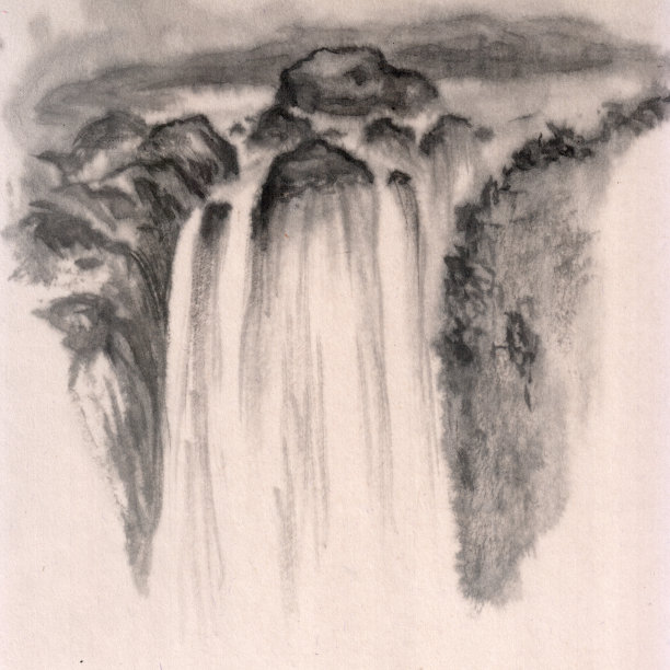 高山流水水墨画