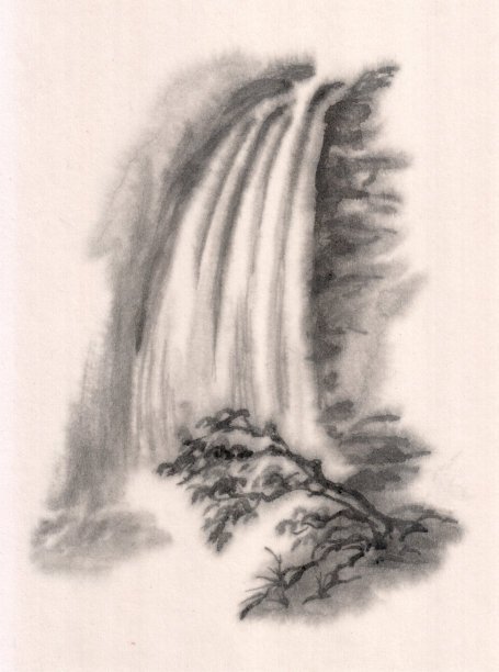 高山流水水墨画