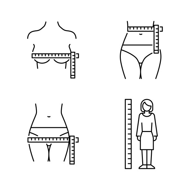 女人在测量腰围