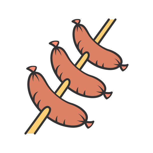 烧烤撸串美食插画