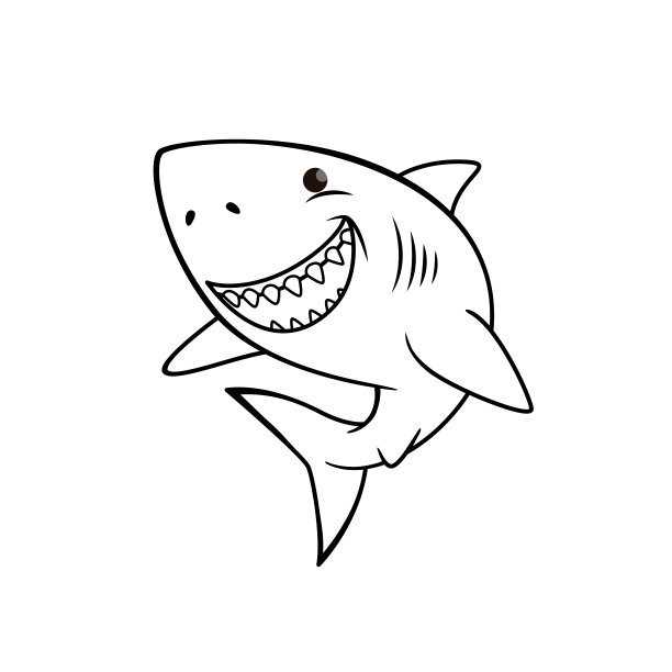 卡通鲨鱼 矢量图