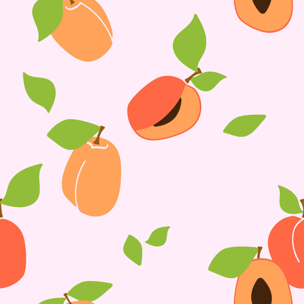 桃子 水蜜桃 矢量图