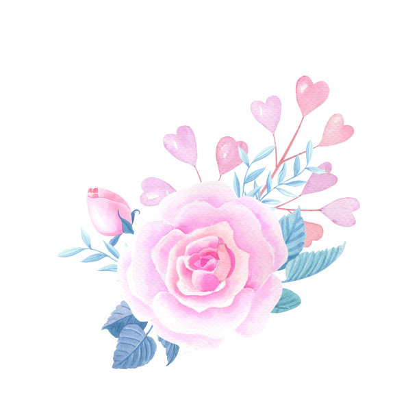 水彩粉色花卉邀请函