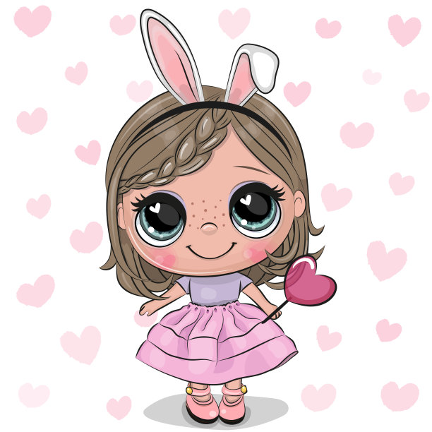 粉色可爱小兔子