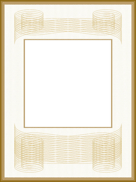 金色线条装饰证书模板