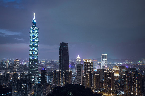 中国台湾台北城市夜景