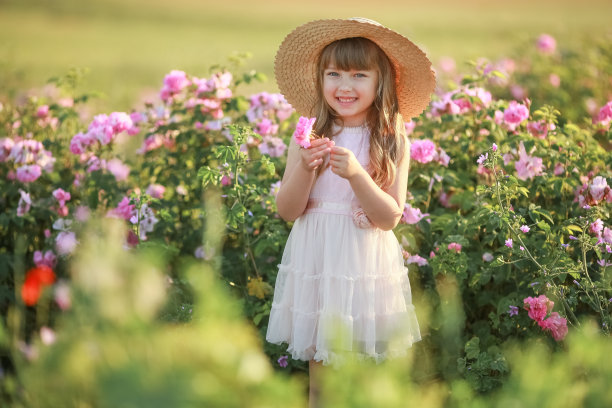 少女与花