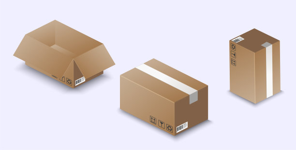 矢量纸箱包装运输标识
