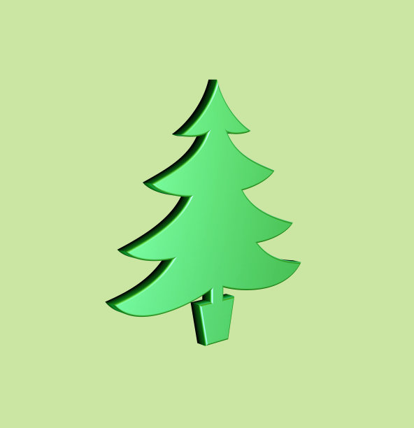 绿色圣诞节元素圣诞树元素