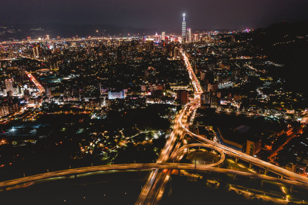 中国台湾台北城市夜景