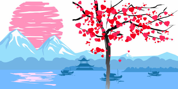 中式山湖