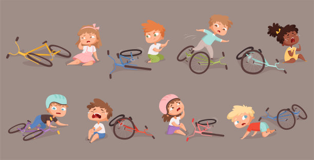 儿童轮子插画