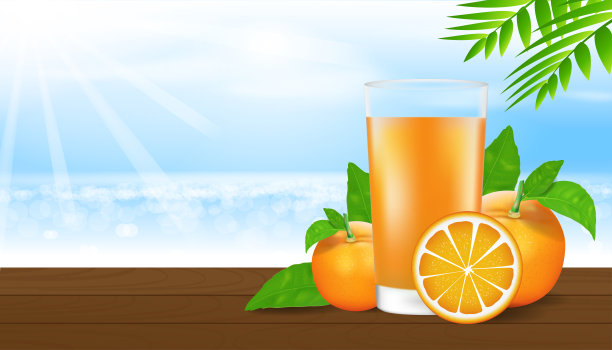 橙汁饮品海报