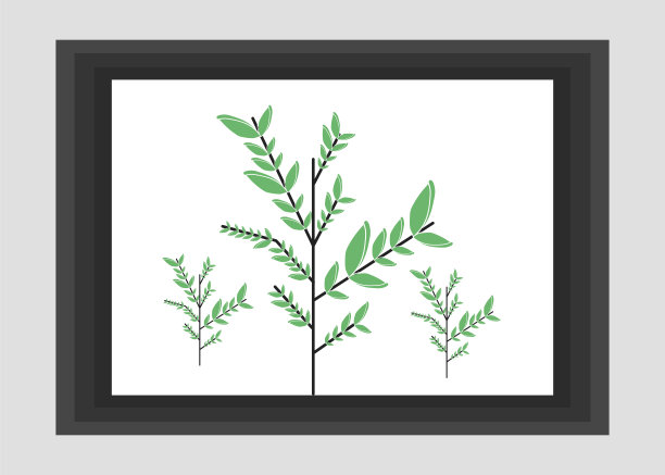 绿色叶子植物抽象创意图案
