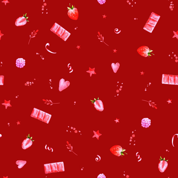 草莓礼盒图案