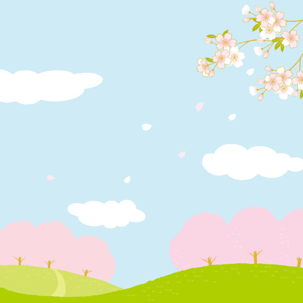 春季樱花排版插画