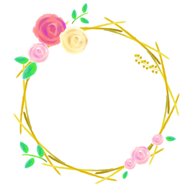 圆形花卉插画