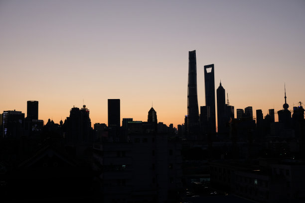 上海地标剪影天际线