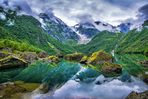 美丽的山水湖泊景色