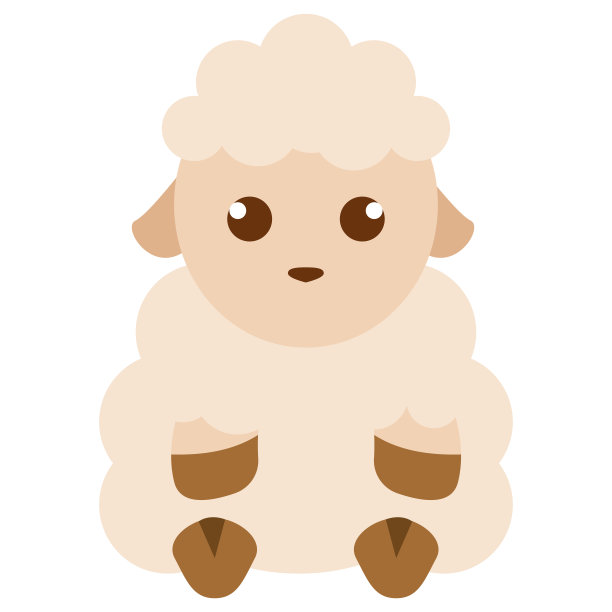 可爱卡通小绵羊羊羔