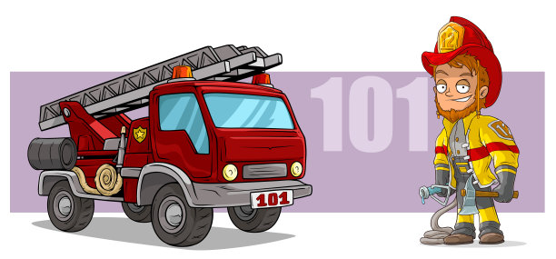 消防员消防栓卡通图