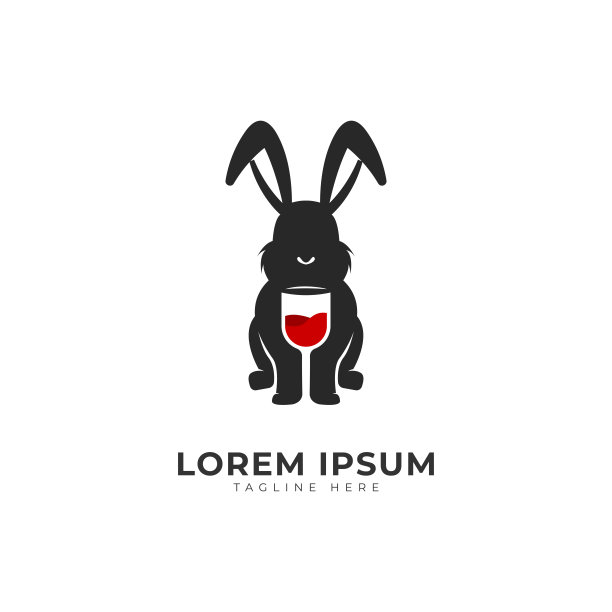 可爱小兔子logo动物标志设计
