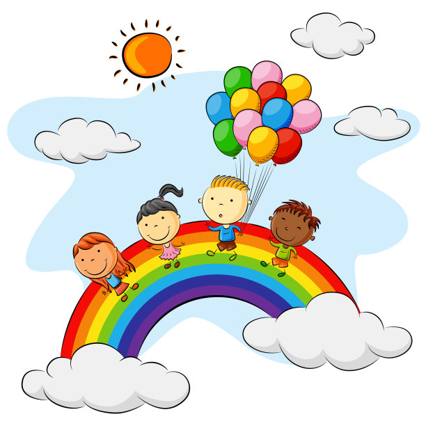彩虹和气球