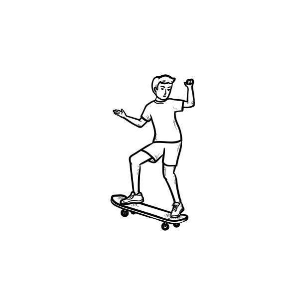 滑板少年插画