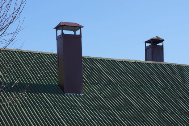 绿色屋顶瓦片背景