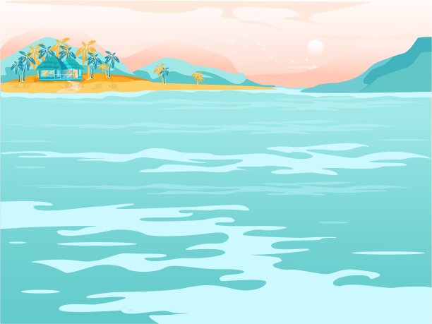 卡通海洋岛屿背景