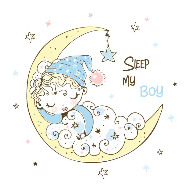 睡在月亮中的宝宝