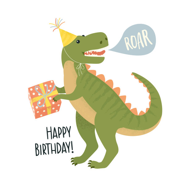 卡通恐龙生日请柬