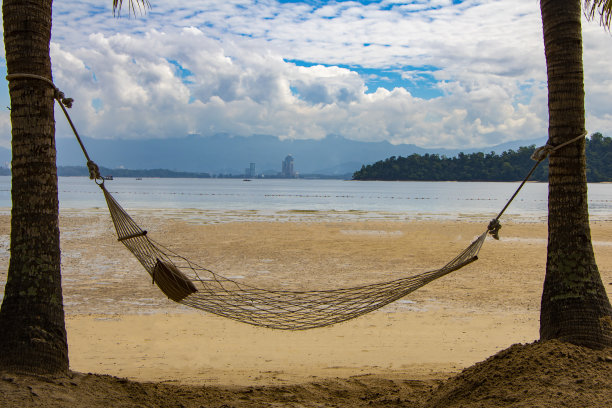 海景沙滩休闲吊床