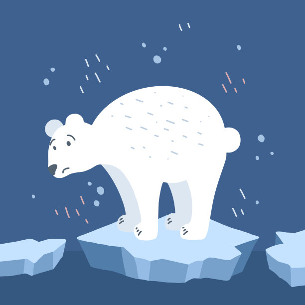 蓝色冰雪 北极熊