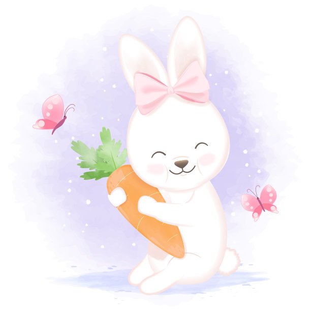兔子插画卡通兔