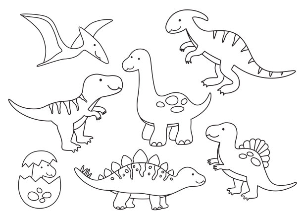恐龙卡通简笔画
