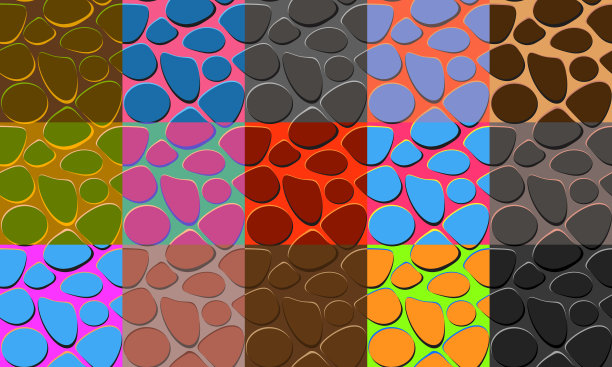 炫彩抽象鹅卵石肌理四方连续图案