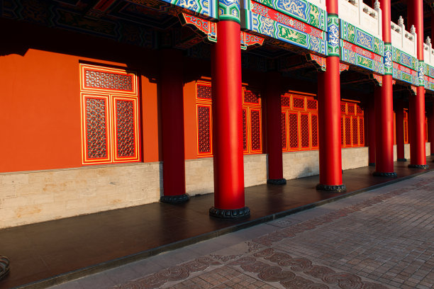 传统 红墙 建筑 艺术 红色