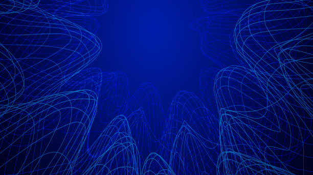 蓝色抽象粒子波纹