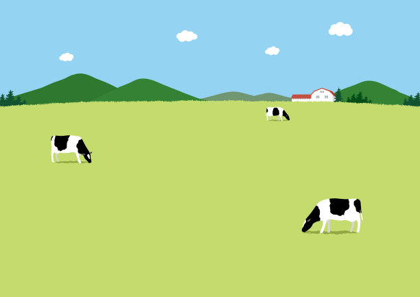 农场奶牛插画
