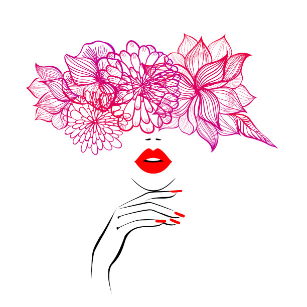 女性花朵logo
