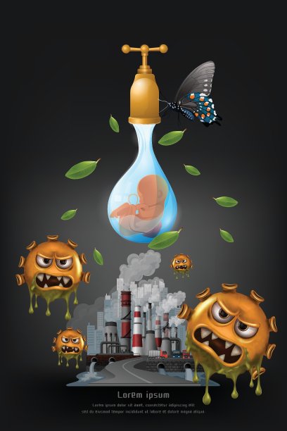 环境污染插画