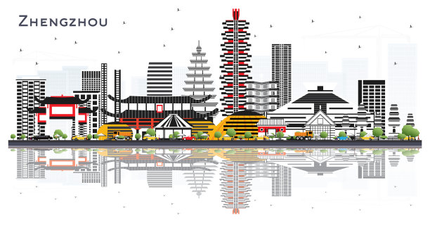 郑州城市建筑插画