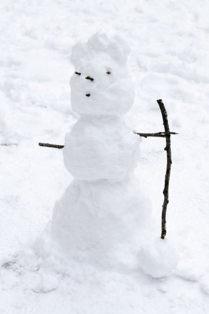 可爱圣诞雪地雪人