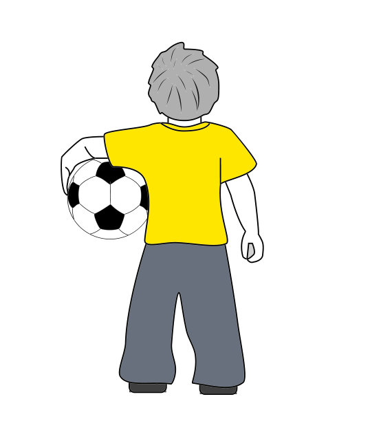 儿童踢足球插画